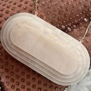 Zara Cream Structured Oval Bag